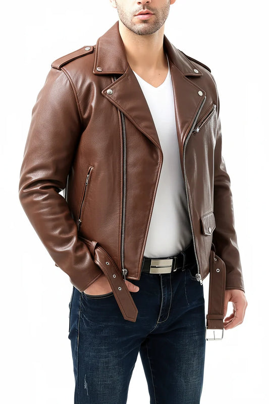 Men's Vegan Leather Jacket – Relaxed Utility Pocket Fit