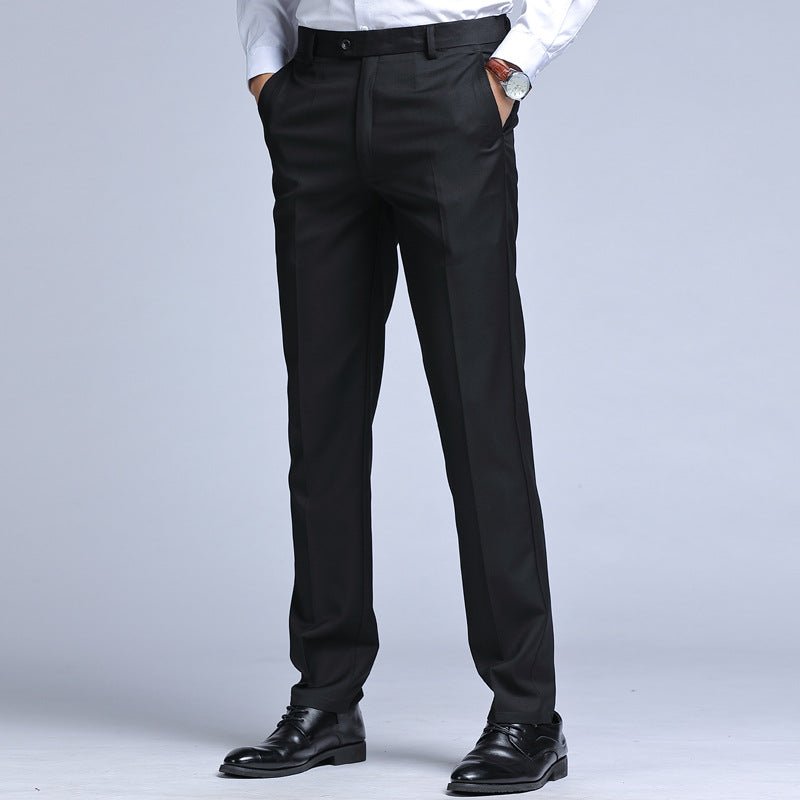 Men's Slim Wool-Blend Pants – Tailored Straight Leg
