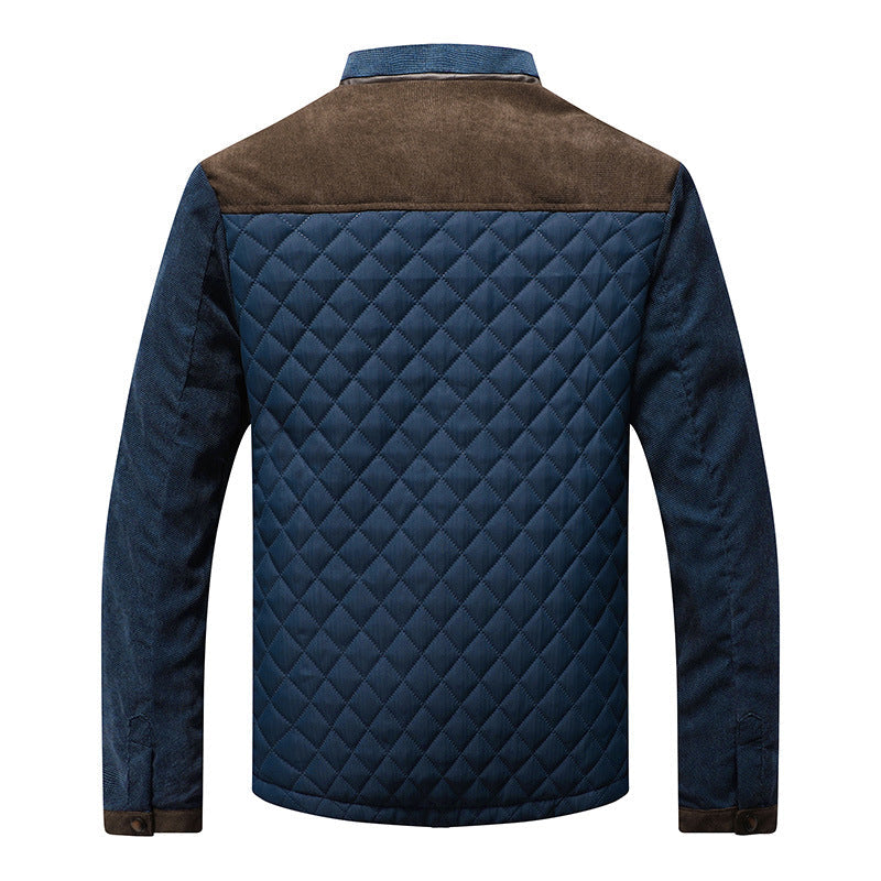 Men's Textured Button Jacket – Lined Straight Fit