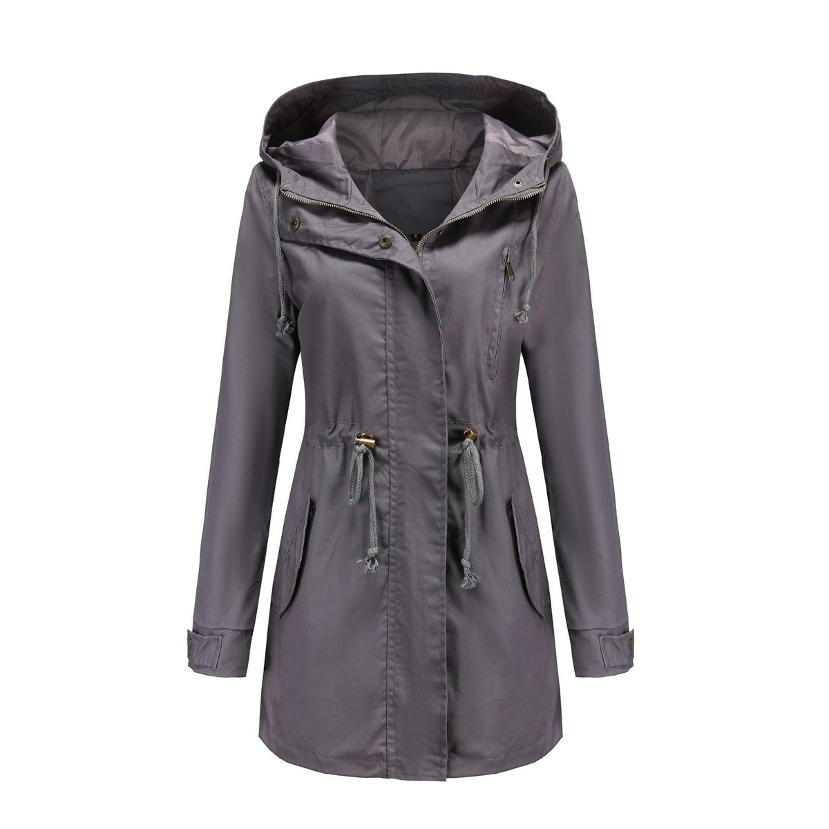 Women's Cotton Anorak Coat – Straight Mid-Length Fit