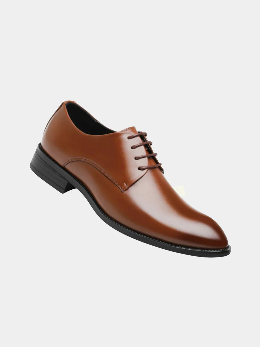 Men's Leather Derby Shoes – Classic Round Toe