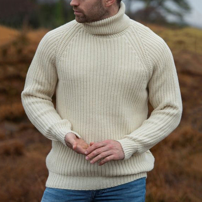 Men's Turtleneck Sweater – Ribbed Relaxed Fit