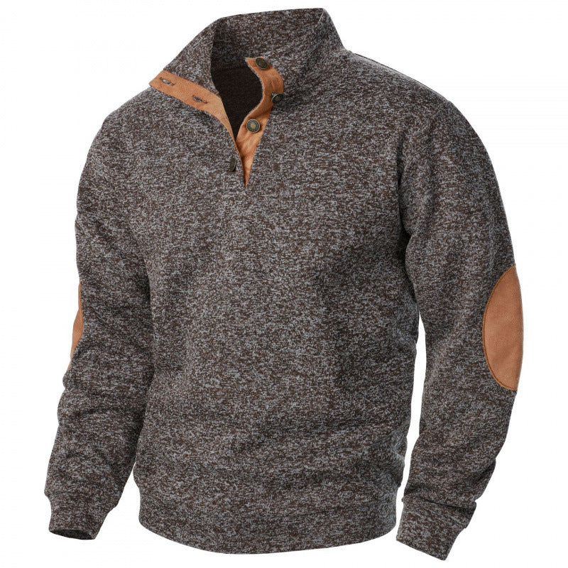 Men's Mock Neck Jacquard Sweater – Slim Pullover Fit