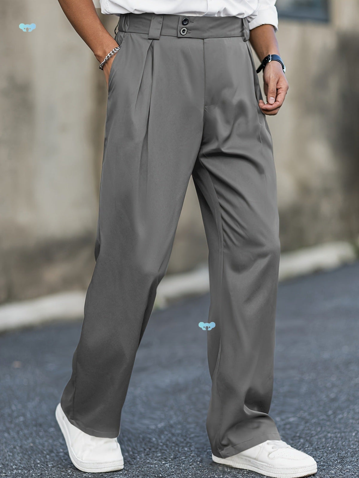 Men's Cropped Pants – High-Rise Stretch Straight Leg