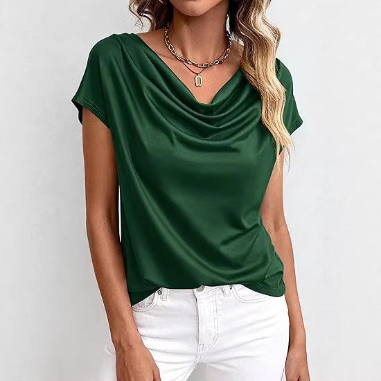 Women's Short-Sleeve Crew Neck Top – Relaxed Straight Fit