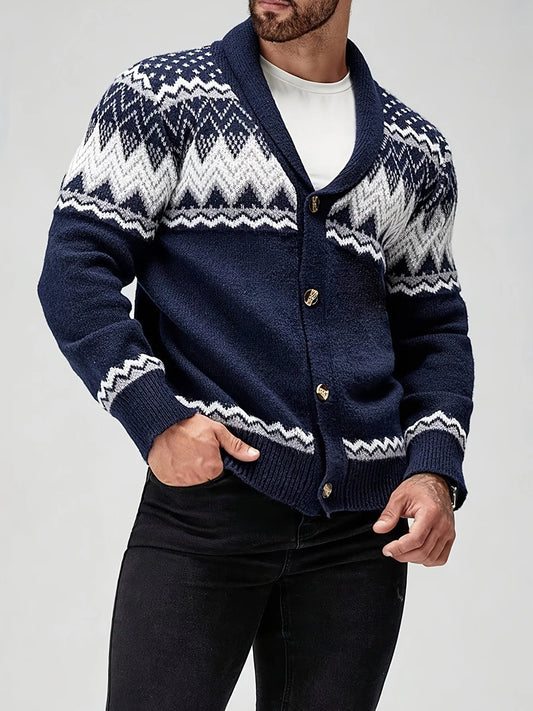 Men's Knit Cardigan – Button-Front Relaxed Fit