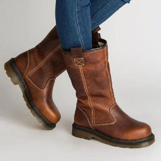 Women's Mid-Calf Boot – Pull-On Round Toe