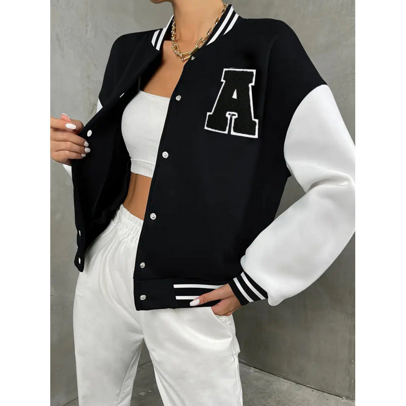 Women's Baseball Cardigan Jacket – Relaxed Snap-Front Fit