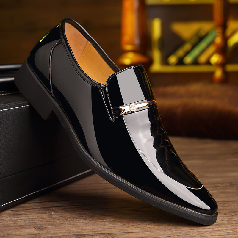 Men's Pointed-Toe Loafer – Polished Metal Bar Trim