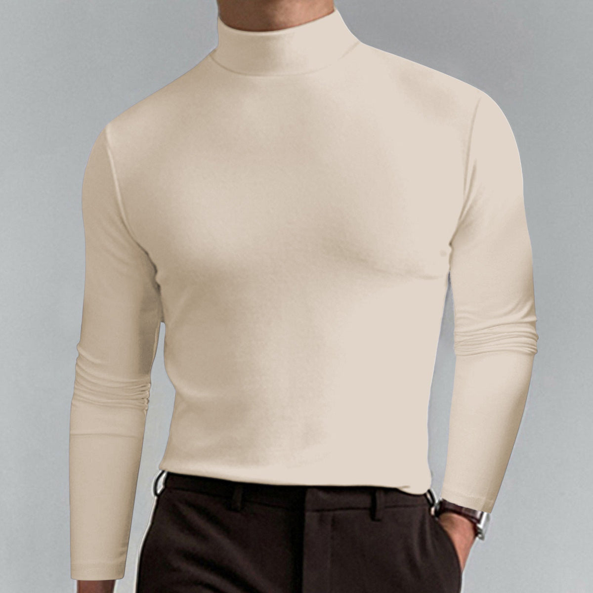 Men's Turtleneck T-Shirt – Long Sleeve Classic Fit