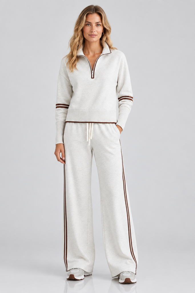 Women's Cotton Two-Piece Set – Long Sleeve Relaxed Fit