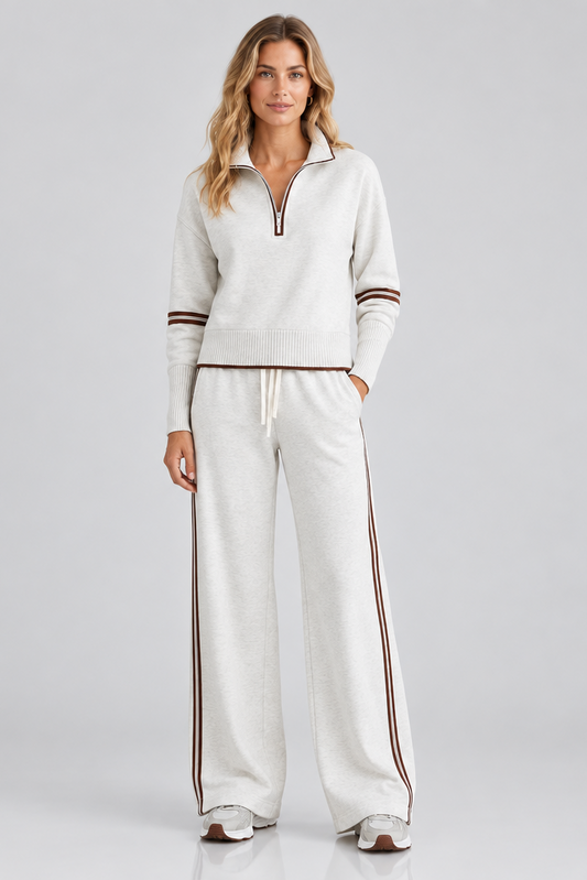 Women's Cotton Two-Piece Set – Long Sleeve Relaxed Fit