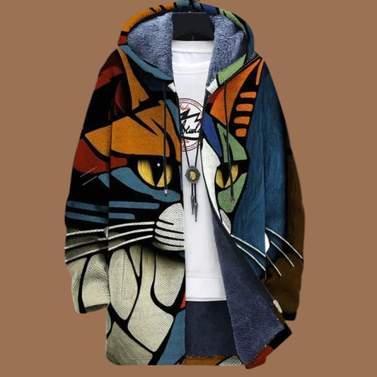 Men's Hooded Zip Cardigan – Relaxed Hip-Length Fit