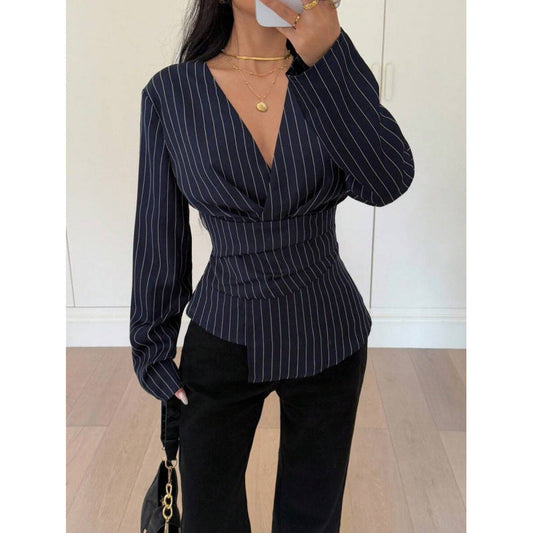 Women's Striped Blouse – Structured Tailored Fit