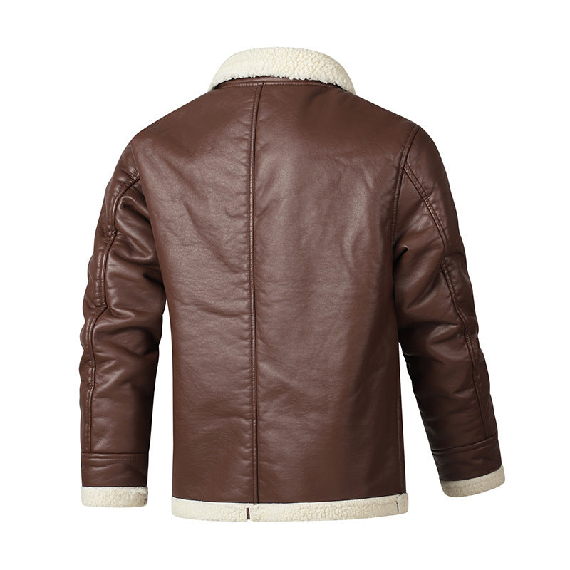 Men's Leather Jacket – Fleece-Lined Fitted Cut