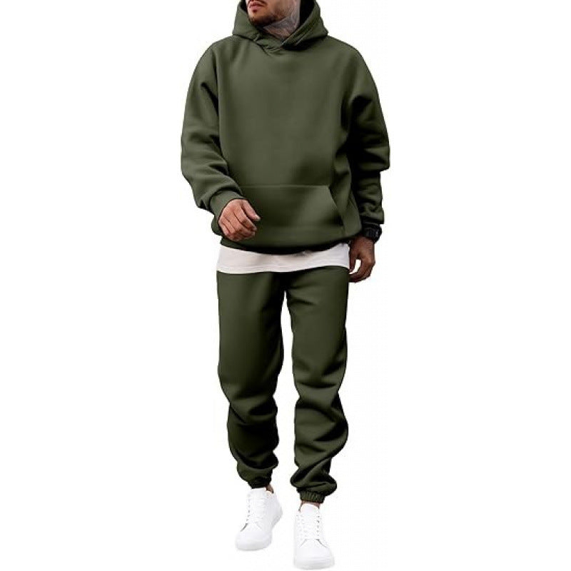 Men's Hoodie and Jogger Set – Fleece-Lined Relaxed Fit