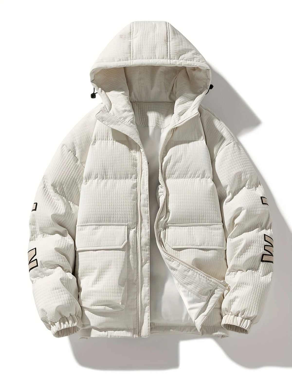 Men's Hooded Quilted Coat – Relaxed Hip-Length Fit