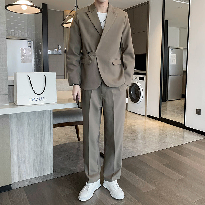 Men's Slim Suit Jacket and Pants Set – Two-Piece Tailoring