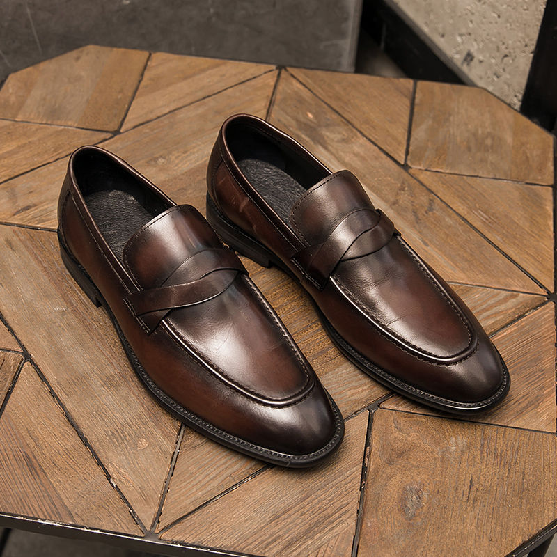 Men's Leather Slip-On Loafer – Rounded Toe Low Profile