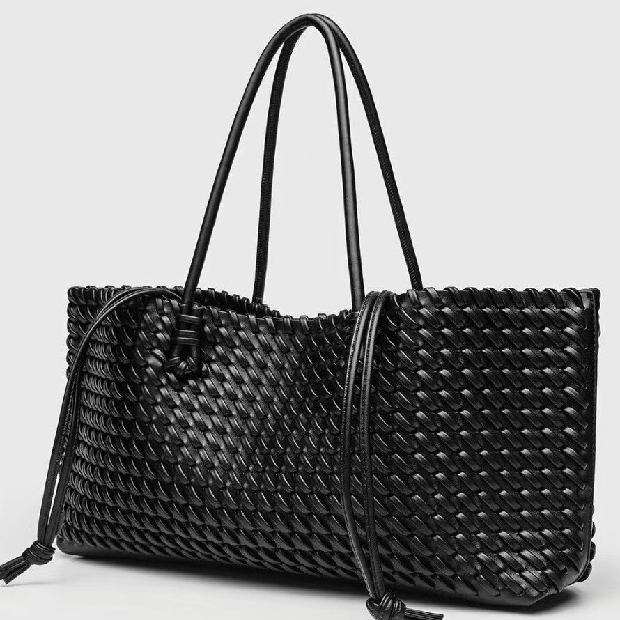 Women's Woven Tote Bag – Structured East-West Shape