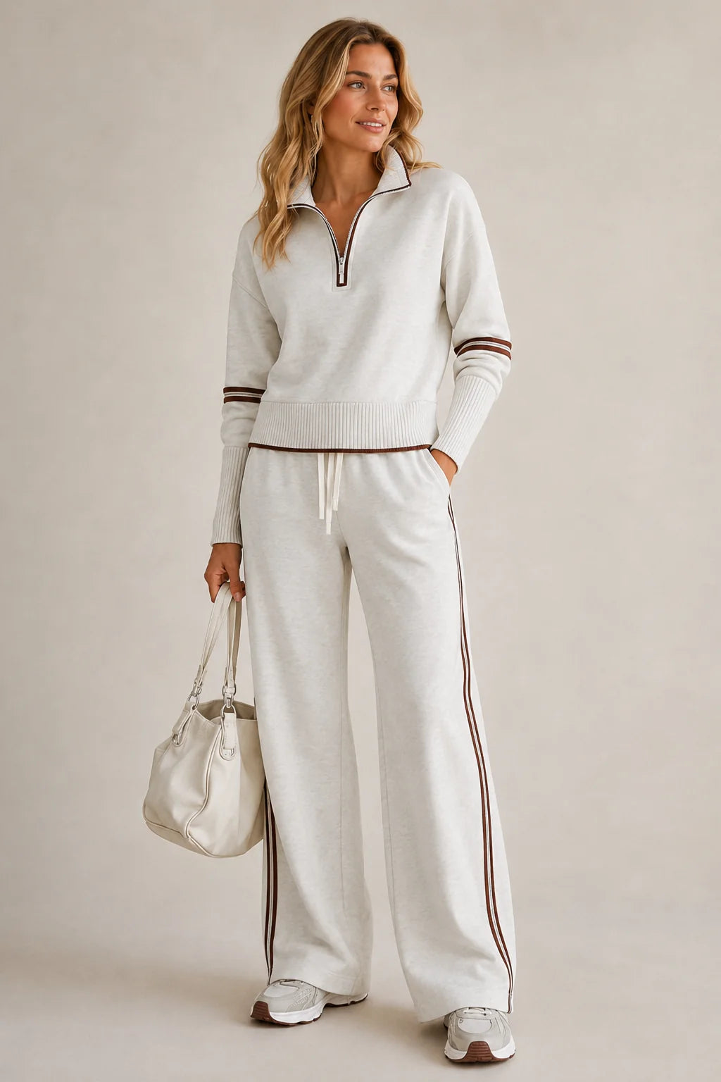 Women's Cotton Two-Piece Set – Long Sleeve Relaxed Fit