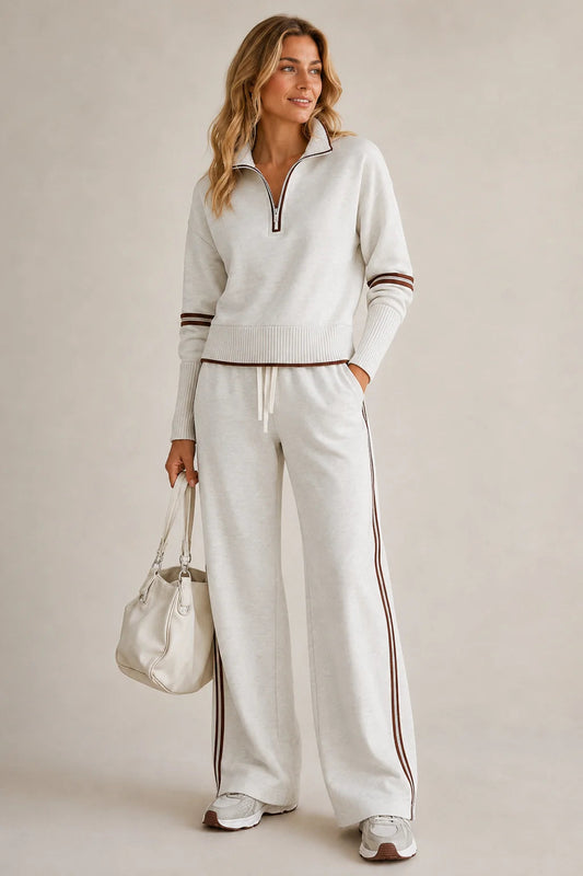 Women's Cotton Two-Piece Set – Long Sleeve Relaxed Fit