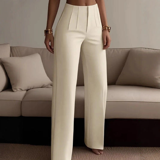 Women's High-Rise Wide-Leg Pants – Pleated Front