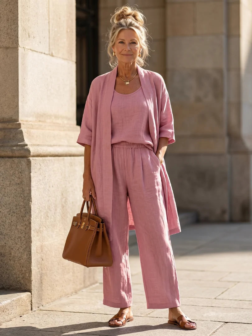 Women's Three-Piece Lounge Set – Cardigan, Tank and Pants