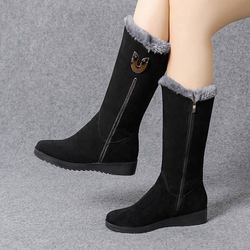Women's Mid-Calf Boots – Faux Fur Lined