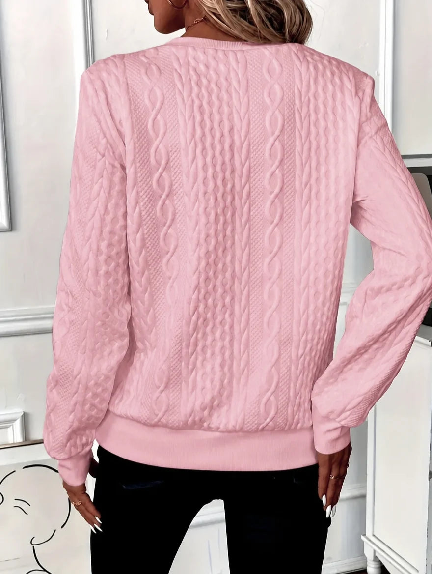 Women's Quilted Jacquard Hoodie – Relaxed Pullover Fit