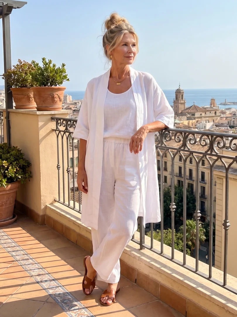 Women's Three-Piece Lounge Set – Cardigan, Tank and Pants