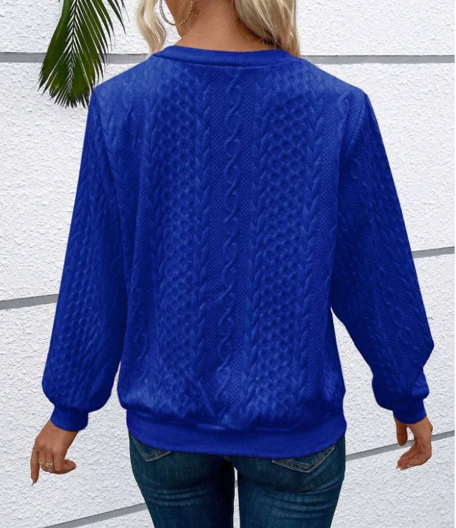 Women's Quilted Jacquard Hoodie – Relaxed Pullover Fit