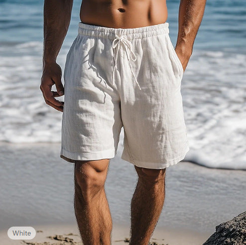 Men's Linen-Cotton Shorts – Straight Drawstring Fit