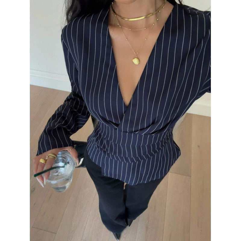 Women's Striped Blouse – Structured Tailored Fit