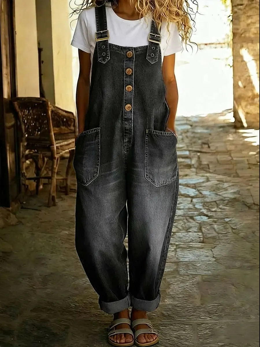 Women's Denim Jumpsuit – Relaxed Overall-Style Fit