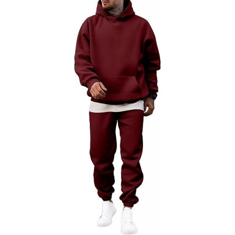 Men's Hoodie and Jogger Set – Fleece-Lined Relaxed Fit