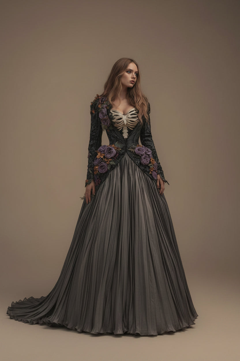 Women's Pleated Maxi Dress – Patchwork Print