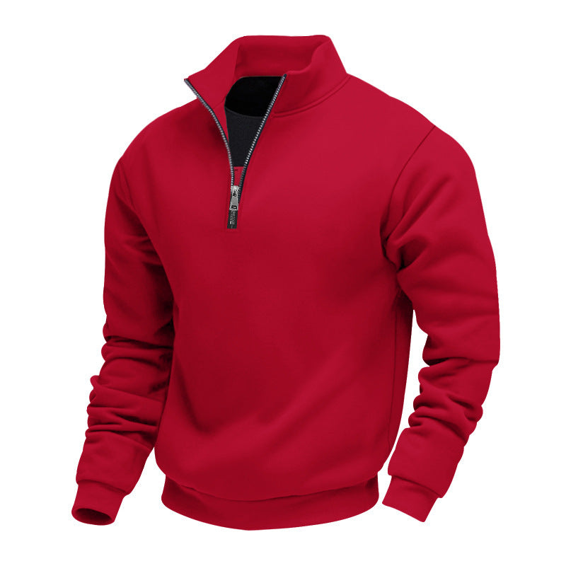 Men's Half-Zip Sweatshirt – Relaxed Fleece-Back Fit