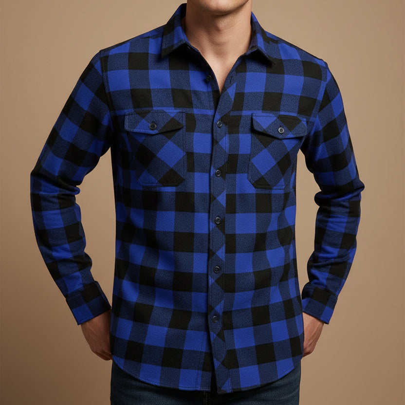 Men's Plaid Shirt – Relaxed Button-Up Overshirt
