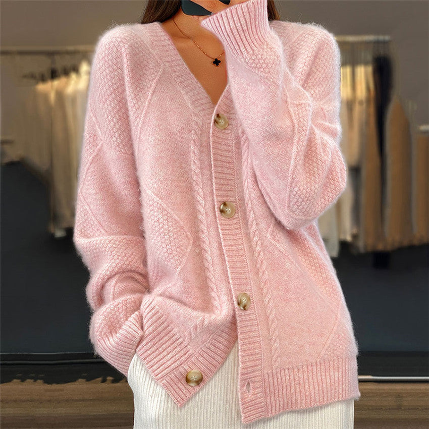 Women's Button-Front Knit Cardigan – Soft Relaxed Fit