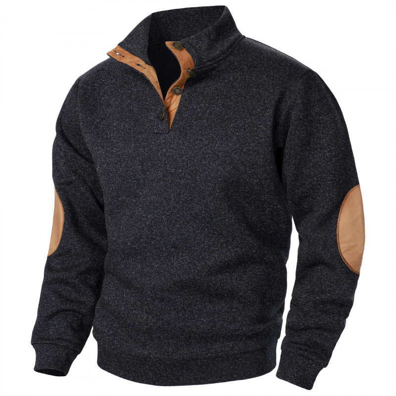 Men's Mock Neck Jacquard Sweater – Slim Pullover Fit