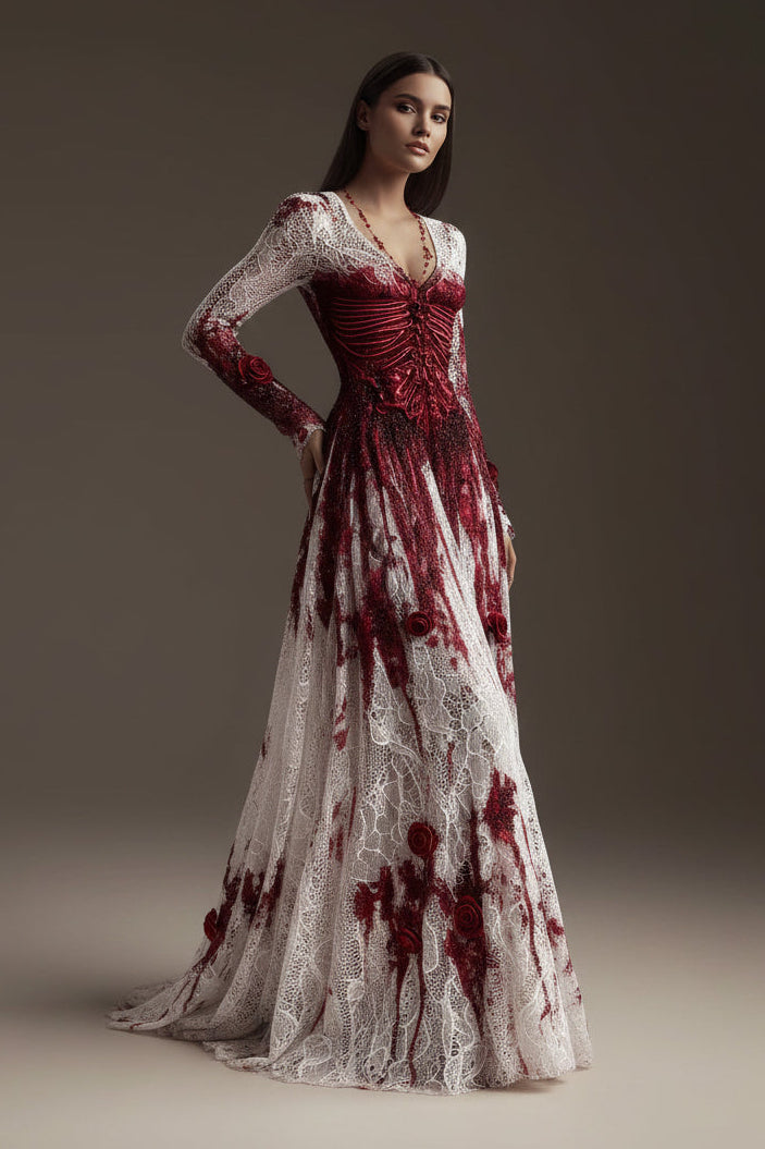 Women's Printed Witch Dress – Straight Skirt Silhouette