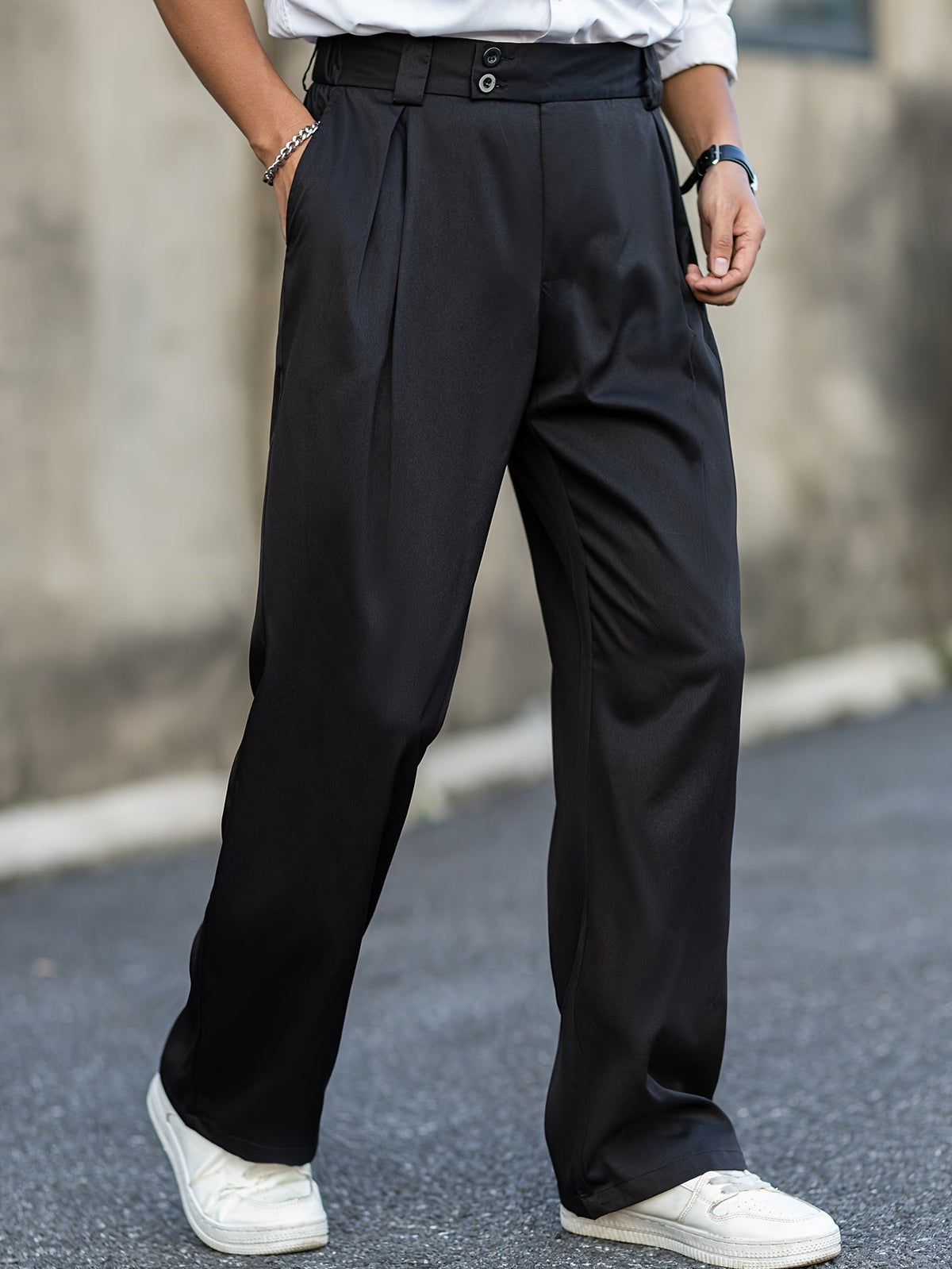 Men's Cropped Pants – High-Rise Stretch Straight Leg