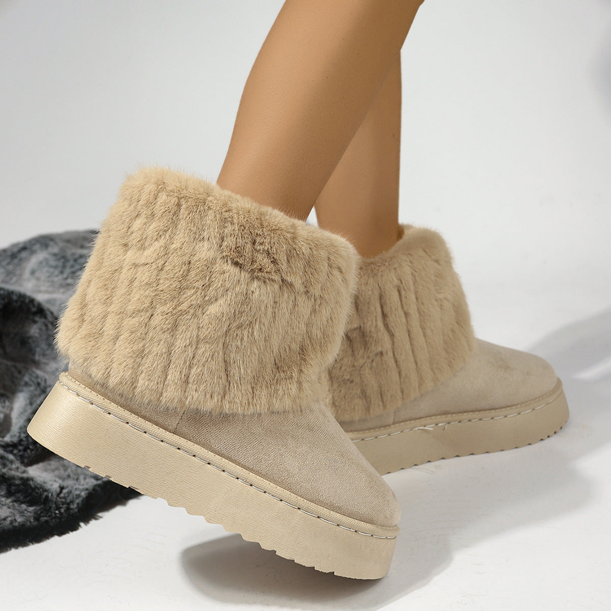 Women's Leather Platform Boots – Matte Pull-On Ankle Style