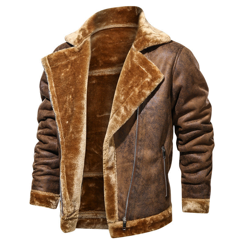 Men's Faux Fur Coat – Plush Straight-Cut Silhouette