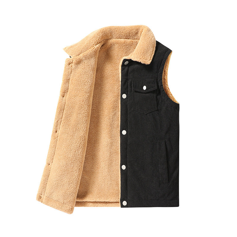 Men's Corduroy-Look Vest – Lined Workwear Fit