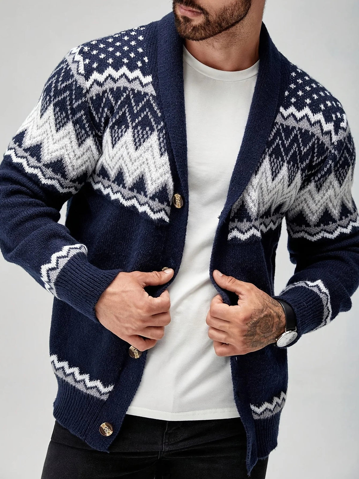 Men's Knit Cardigan – Button-Front Relaxed Fit