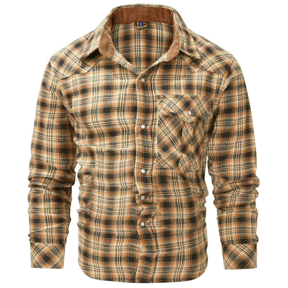 Men's Plaid Flannel Shirt – Pearl-Tone Buttons