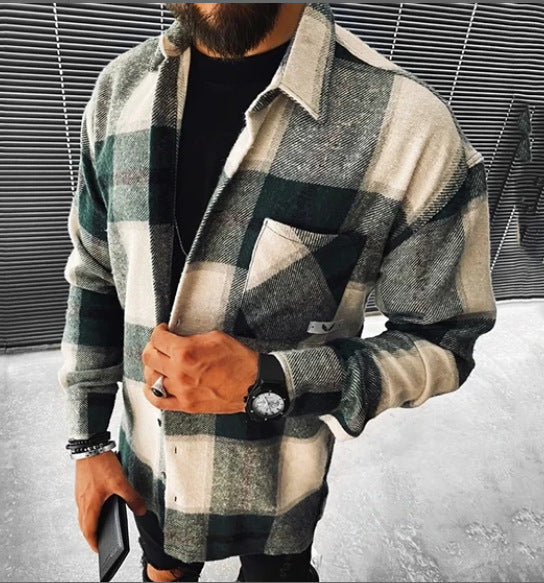 Men's Plaid Shirt – Long Sleeve Chest Pocket