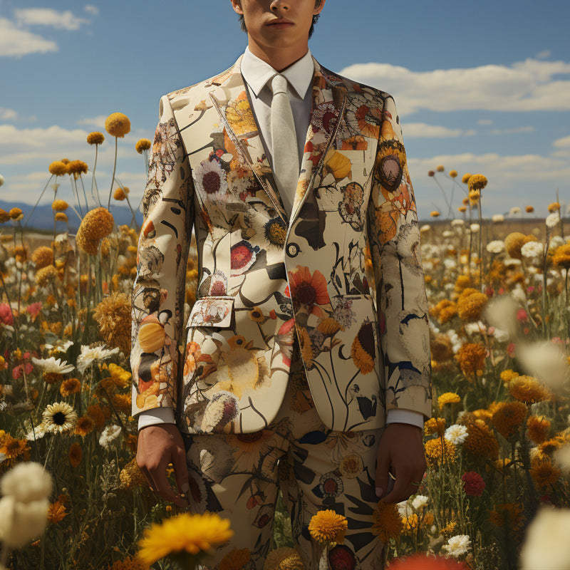 Men's Floral Print Blazer – Structured Modern Fit